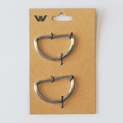D-ring - Sølv, 32 mm (2 stk)